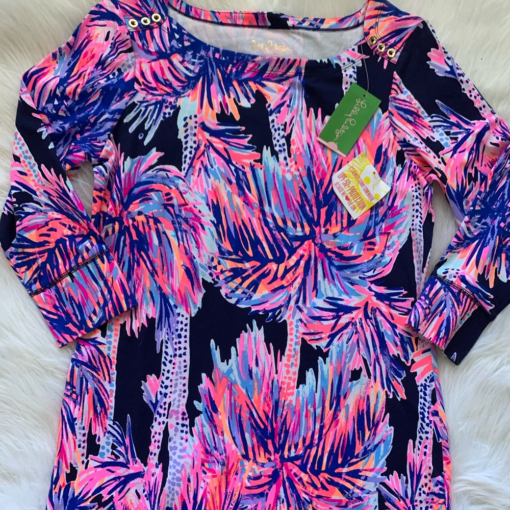 Sophie DRESS in Palms Up Bright Navy